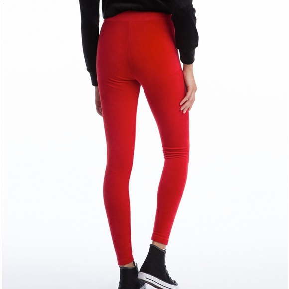 Y2K Juicy Couture Velour Legging Tack Pant Coco Red - Picture 7 of 8